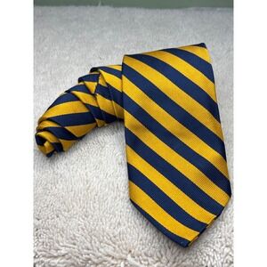 Prince Consort Gold and Navy Striped Button-Down Tie Necktie US Naval Academy‎